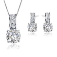 thumbnail image 2 of Sterling Silver Cubic Zircon European-Style Necklace Earring Jewelry Set SS-113, 2 of 3