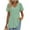 Mint Green, variant on TQWQT Peplum Tops for Women Short Sleeve Babydoll Vneck Tunic Top Flowy Trendy T-Shirt Puff Sleeve Solid Color Blouses Plus Size Maternity Clothes Turquoise L