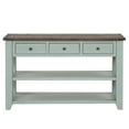 thumbnail image 5 of 48" Solid Wood Console Table with Drawers and Shelves, Sofa Couch Entryway Table for Hallway, in Retro Blue, 5 of 8