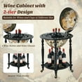 thumbnail image 6 of Gymax 22'' Globe Wine Bar Stand Movable 16th Century Liquor Bottle Shelf Cart, 6 of 10
