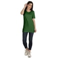 thumbnail image 5 of Inkmeso Plain Basic Tshirt Long Length Tee Short Sleeve Workout Top For Women, 5 of 9