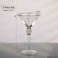 thumbnail image 4 of 2 Piece Premium Clear Stem Crystal Martini Glasses with Silver Rim and Diamond-like Rhinestones, Elegant 10oz Glassware Set for Cosmopolitan, Vodka, Gin and Other Cocktails, Fancy Manhattan Drinkware, 4 of 8