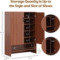 thumbnail image 2 of Farini 7 Tier Shoe Cabinet, Wooden Shoe Storage Organizer with Adjustable Shelves, up tp 24-28 Pairs, for Entryway, Hallway, Living Room, Walnut, 2 of 7