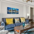 thumbnail image 5 of city at night blue farmhouse Wall Art for Living Room bedroom Wall Artworks Pictures office bathroom decor wall Decoration, 12x16 inch/piece, 3 Panels Home Wall decor posters canvas painting for wall, 5 of 6