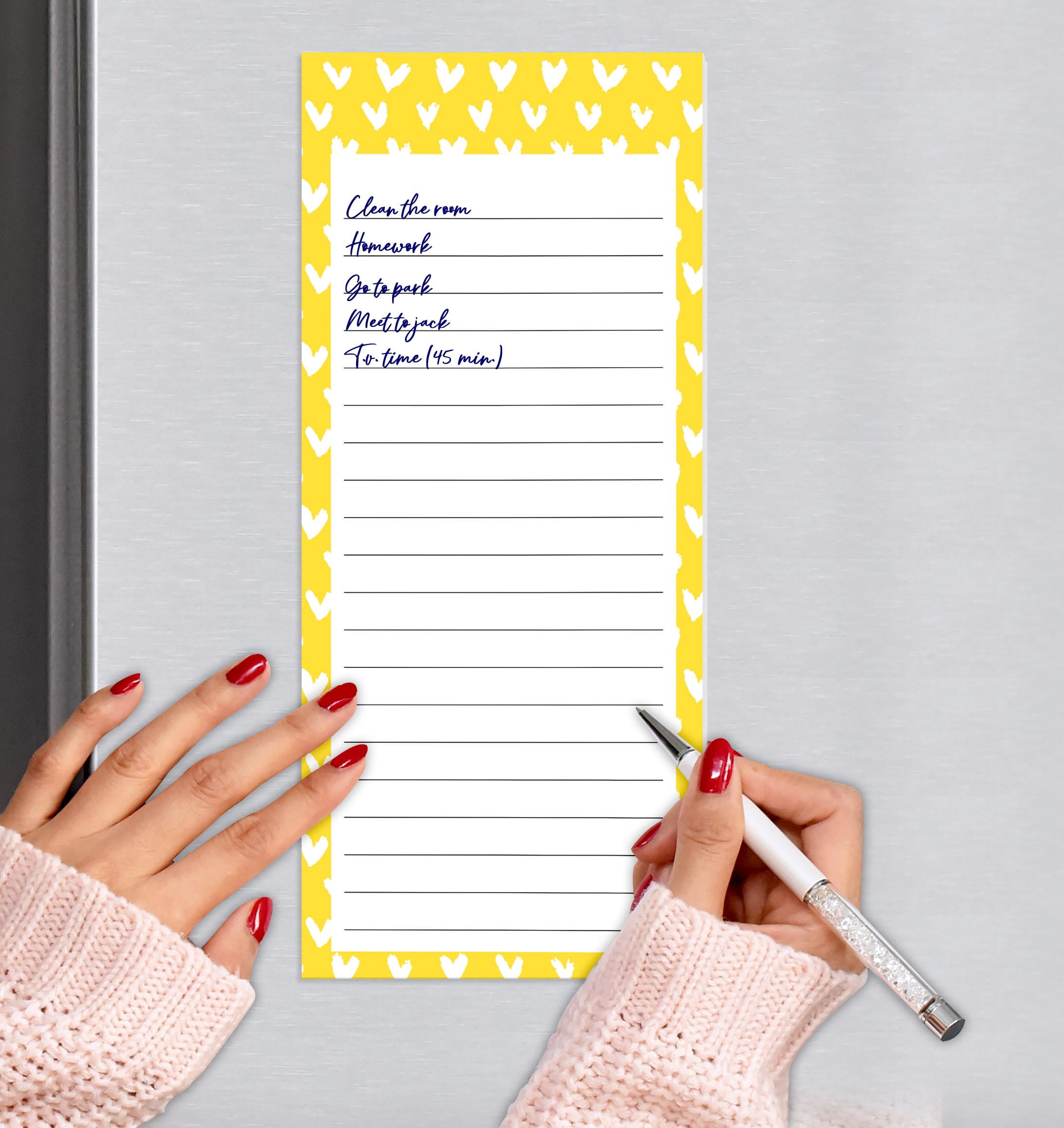 Inkdotpot Pack of 3 Magnetic Fridge To-Do List Notepads- Magnetic Memo Pads For Refrigerator-(50 Sheets Each)-JQ