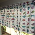 thumbnail image 2 of Cotton Window Valance Automobile Print 58 Inch Wide Cars and Trucks White, 2 of 3