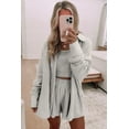 thumbnail image 2 of Women's Gray 3-Piece Crop Tank Top, Shorts, and Cardigan Lounge Set - [ZhiHiMeRi] | (US 12-14)L, 2 of 12