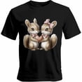 thumbnail image 1 of Camisetas casuales de manga corta con diseño de ardilla y corazones para hombre, 1 of 8