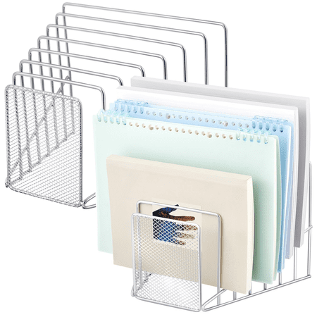 Organizer for Desk Incline File Holder Letter & Magazine Folder Rack Desktop Paper Sorter for Home Office