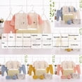 thumbnail image 3 of CAUYDY Infant Boys Outfits Preemie Girls Clothes Unisex Newborn Sleepers Long Sleeved Shirt Hat Pants Bib Bellyband 7Pcs Comfy Set Fall Winter Sizes 0-3 Months,Pink, 3 of 5