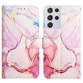 thumbnail image 2 of Allytech Galaxy S21 Ultra Case, PU Leather Luxury Marble Kickstand Protective Scratch Resistant Cards Holders Hand Strap Wallet Case Cover for Samsung Galaxy S21 Ultra - Pink Gold, 2 of 7
