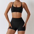 thumbnail image 3 of Conjuntos de entrenamiento for mujeres 2 piezas de talle alto sin costuras con sujetador deportivo acolchado conjuntos de ropa de gimnasio, 3 of 7