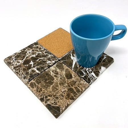 

Emperador Dark Marble Handmade Coasters Size: Set of 4