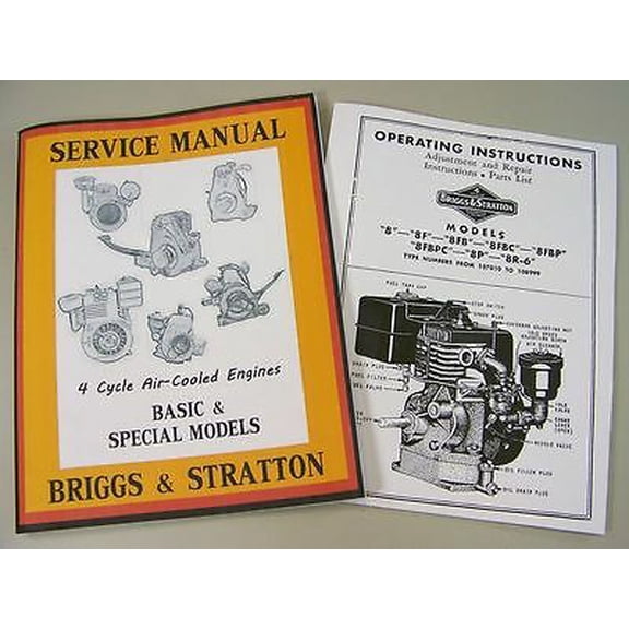 Briggs Stratton 8Fbc 8Fbp 8P Service Repair Owner Operator Operating Part Manual