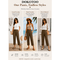thumbnail image 5 of DOKOTOO Womens Casual Crochet Lace Pants Drawstring Elastic Waist Cropped Pants Lightweight Straight Leg Trousers with Pockets, 5 of 10