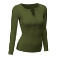 thumbnail image 2 of Doublju Womens Long Sleeve Thermal Henley Top with Female Plus Size, 2 of 4