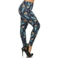 thumbnail image 2 of Plus Size Print, Full Length Leggings In A Slim Fitting Style With A Banded High Waist Multi, 2 of 5
