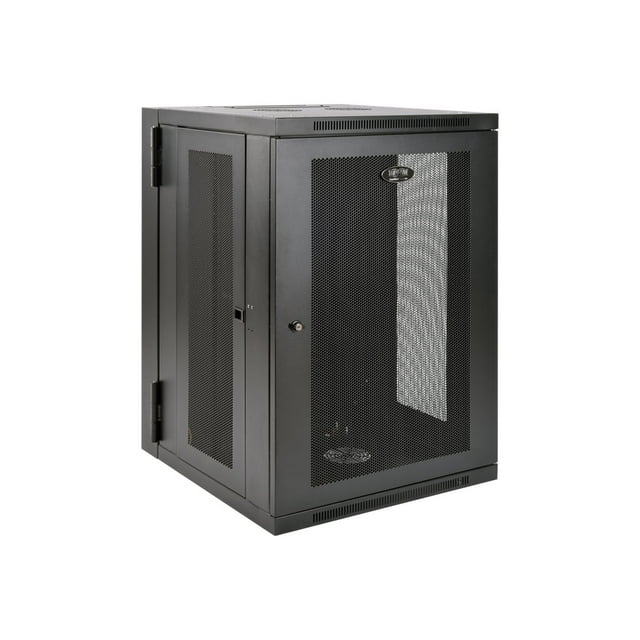 Tripp Lite 18U Wall Mount Rack Enclosure Server Cabinet Swinging Hinged Door Deep - Rack cabinet - wall mountable - black - 18U - 19"