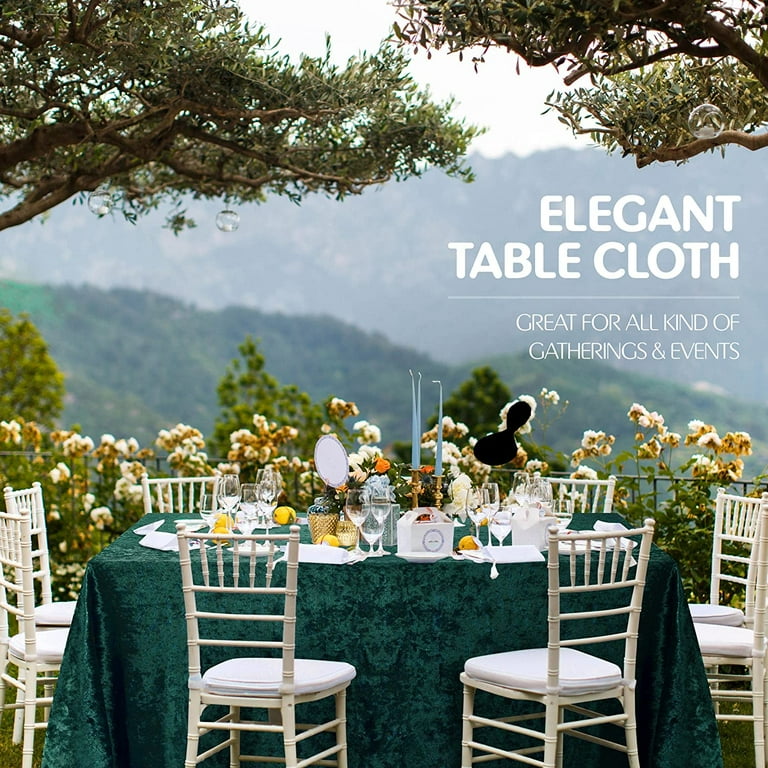 Elegant Square Table Cloth 90 Inch, Made With Fine Crushed-Velvet