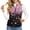 Cherry Blossom Pattern Design, variant on Black Leopard Print Pattern Women's Quilted Vest Lightweight with Zip Stretch Polyester Women's Vests for Outdoor Activities Winter