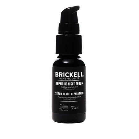 Brickell Mens Anti Aging Repairing Night Serum for Men  Natural & Organic Vitamin C Face Serum - 1oz