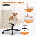 thumbnail image 3 of JONPONY Office Chair Armless Desk Chair with Wheels, Fabric Padded Wide Seat Home Office Chairs, 115° Rocking Mid Back Cute Computer Chair for Bedroom, Vanity, Makeup,Beige, 3 of 11