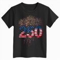 thumbnail image 5 of kpoplk Girls Summer Patriotic Shirts 250Th America Anniversary T-Shirt USA Flag Print Tee Casual Tops(Black,2-3 Y), 5 of 5
