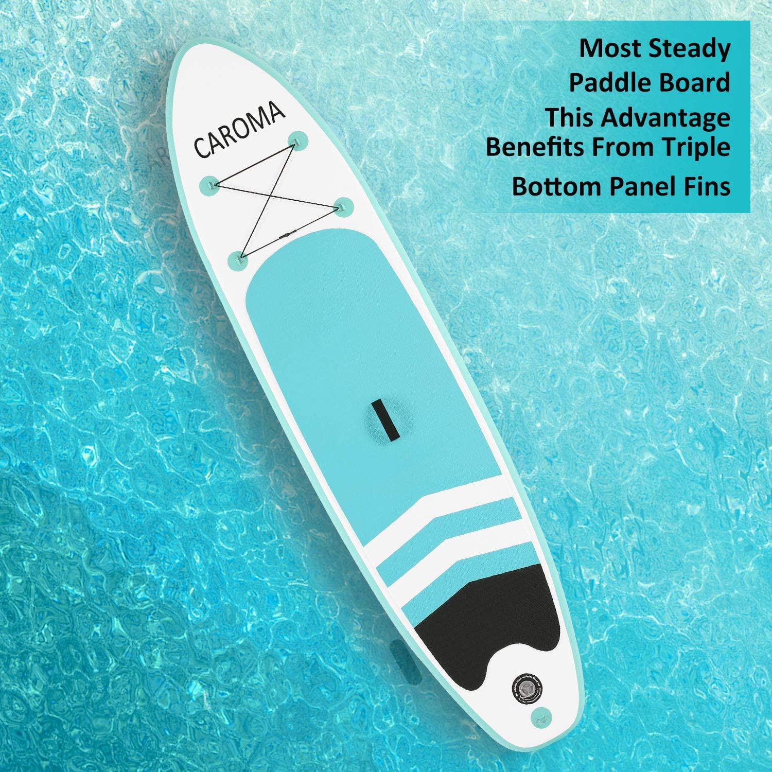 Caroma Premium SUP Inflatable Stand Up Paddle Board Kit|6” Thick|10’6” Long Ankle Safety Leash Hand Pump Carry Backpack Adjustable Paddle 