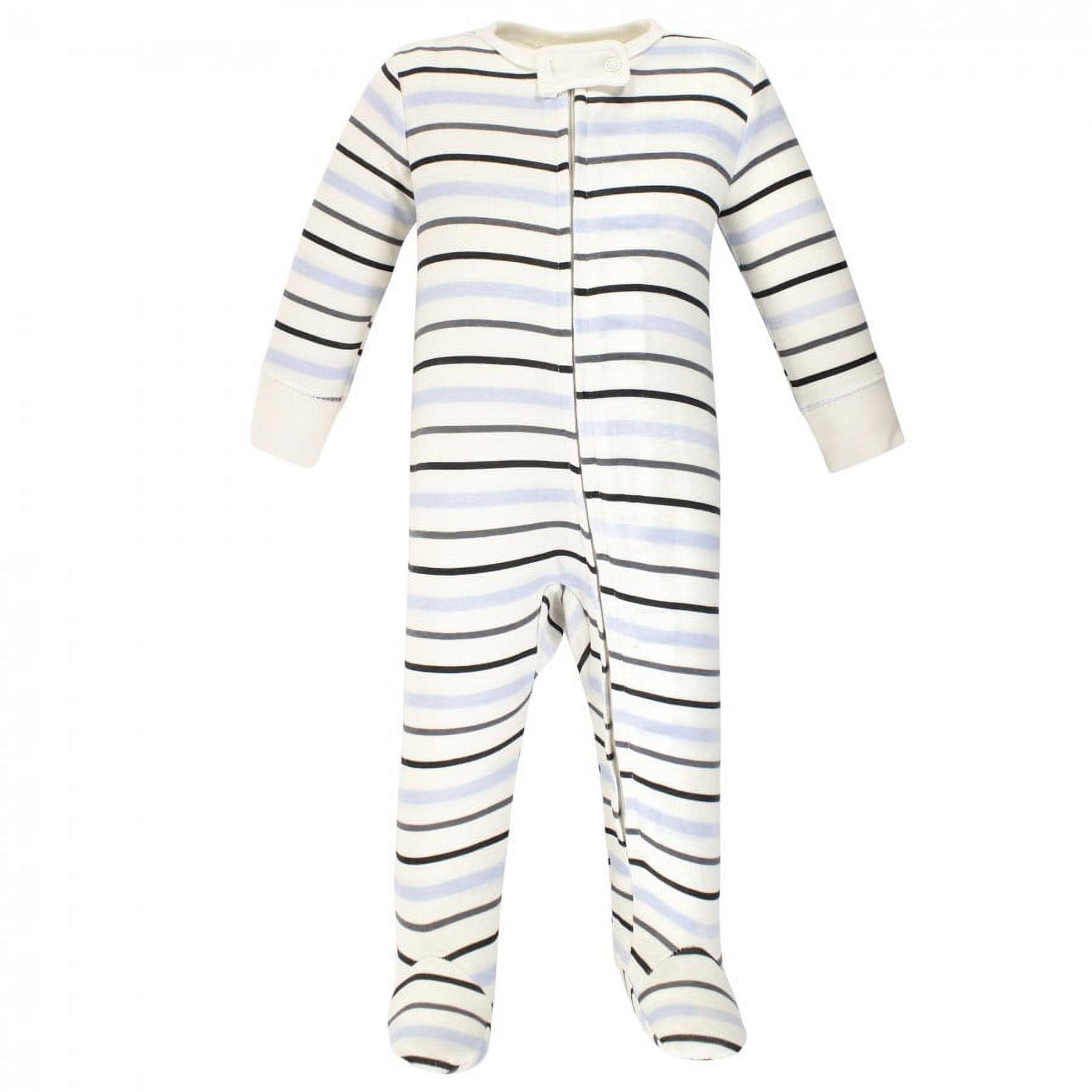 Hudson Baby Infant Boy Cotton Zipper Sleep and Play 3pk, Royal Safari, 3-6 Months