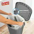 thumbnail image 2 of Glad Kitchen Trash Can with Lid, Step Foot Pedal and Garbage Bag Rings, 13 Gallon, Grey, 2 of 12