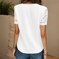 thumbnail image 7 of Bzhegqhd Women's New Solid Color Pullover Short Sleeved Button Round Neck, 7 of 7