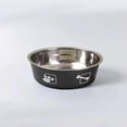thumbnail image 2 of Stainless Steel Dog Bowl with Non-Slip Base, Long-Lasting Pet Feeding Dish for Food and Water, Medium Size for Dogs, Black, 2 of 3