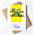 thumbnail image 1 of Press The Assault Art Deco Fashion Welcome Back Greeting Cards Envelopes Blank, 1 of 3