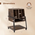 thumbnail image 3 of Costway Record Player Stand with Charging Station, Vinyl Record Storage Organizer Brown Rustic Brown, 3 of 10