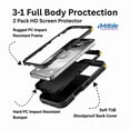 thumbnail image 2 of Mobile Xcessories - Black Samsung Galaxy S23 Case Only Military-Grade/Dust/Drop Shockproof 3-Layer Full Body Ultra Rugged Scratch Resistant Wireless Charging Heavy Duty Cover Case, 2 of 9