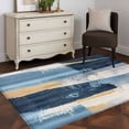 thumbnail image 3 of Abstract Collage Art 4x6 Area Rugs for Living Room, Retro Blue Oil Painting Texture Non Slip Floor Mat Washable Low-Profile Indoor Carpet for Bedroom, Dining Room, Bathroom, 3 of 9