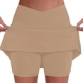 thumbnail image 2 of Athletic Skorts for Women Summer Casual Tennis Skirts Stretch Tummy Control High Waisted Skort Khaki 3XL, 2 of 8