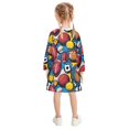 thumbnail image 3 of Girls' long-sleeved dress American Football Girls' A-line dress with ribbed cuffs Soft and comfortable, 3 of 6