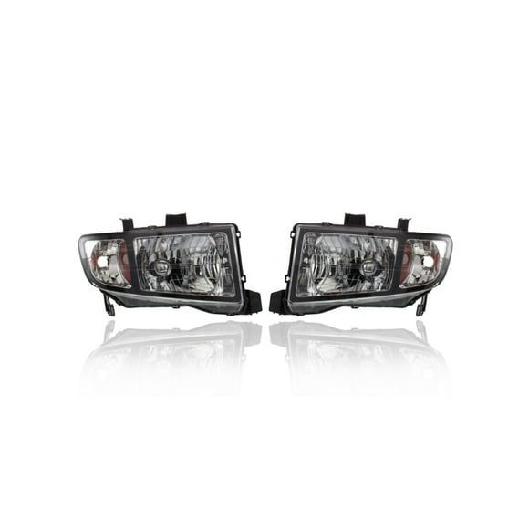 Headlight - Compatible/Replacement for '06-08 Honda Ridgeline - Pair, Left Driver + Right Passenger Set - 33101SJCA02, 33151SJCA02