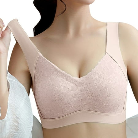 Puawkoer Ladies Seamless Beauty Back Womens Bras No Underwire Plus Size Underwear No Steel Ring Womens Bras Comfortable Front Closure Sports Bra Sexy Push Up Comfortable