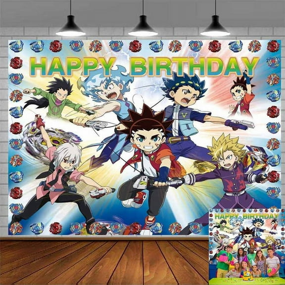 Beyblade Background Backdrop Banner Party Supplies for Photography Kids Birthday Decorations
