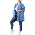 thumbnail image 1 of Plus Size Chambray Shirts for Women Button Down Denim Shirts Tops Blue 3X, 1 of 7