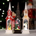 thumbnail image 3 of Farol de viento para iglesia de Navidad, adorno decorativo de lámpara navideña para mesa y armario, 3 of 8