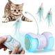 thumbnail image 1 of Juguete interactivo para gatos con control remoto, bola giratoria con luz LED y plumas, carga por USB, bola automática para gatitos., 1 of 5