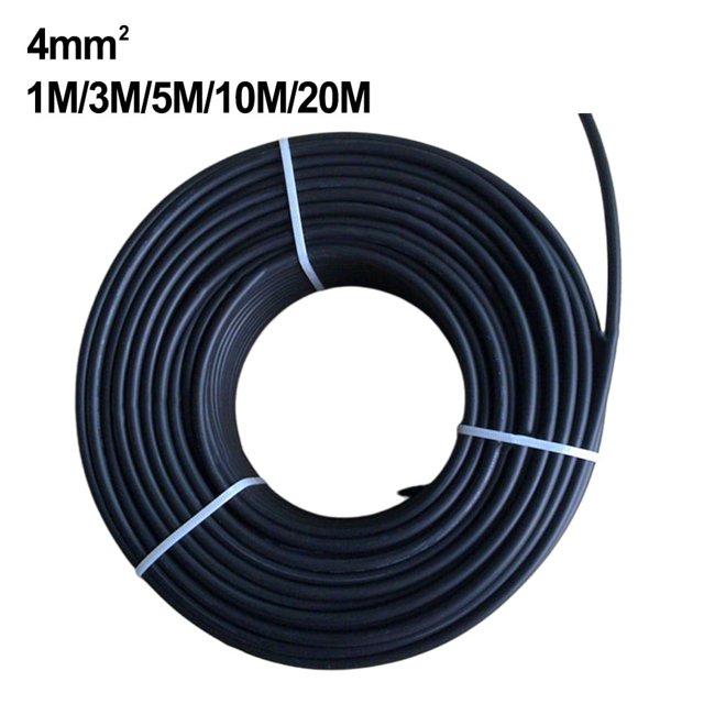 Cable de extensión para panel solar, color negro y rojo, conector fotovoltaico de 12 AWG, 5/10/20 m
