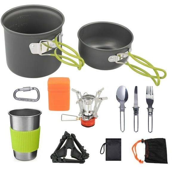 Outdoor furnace,Pot And Pan Kit 1-2 Person Mess Kit 1-2 Portable Pot And Person Portable Pot And Pan Set Cookware Mess Kit 1-2 Person Portable Picnic. Siuke Outdoor Stove Cookware Buzhi