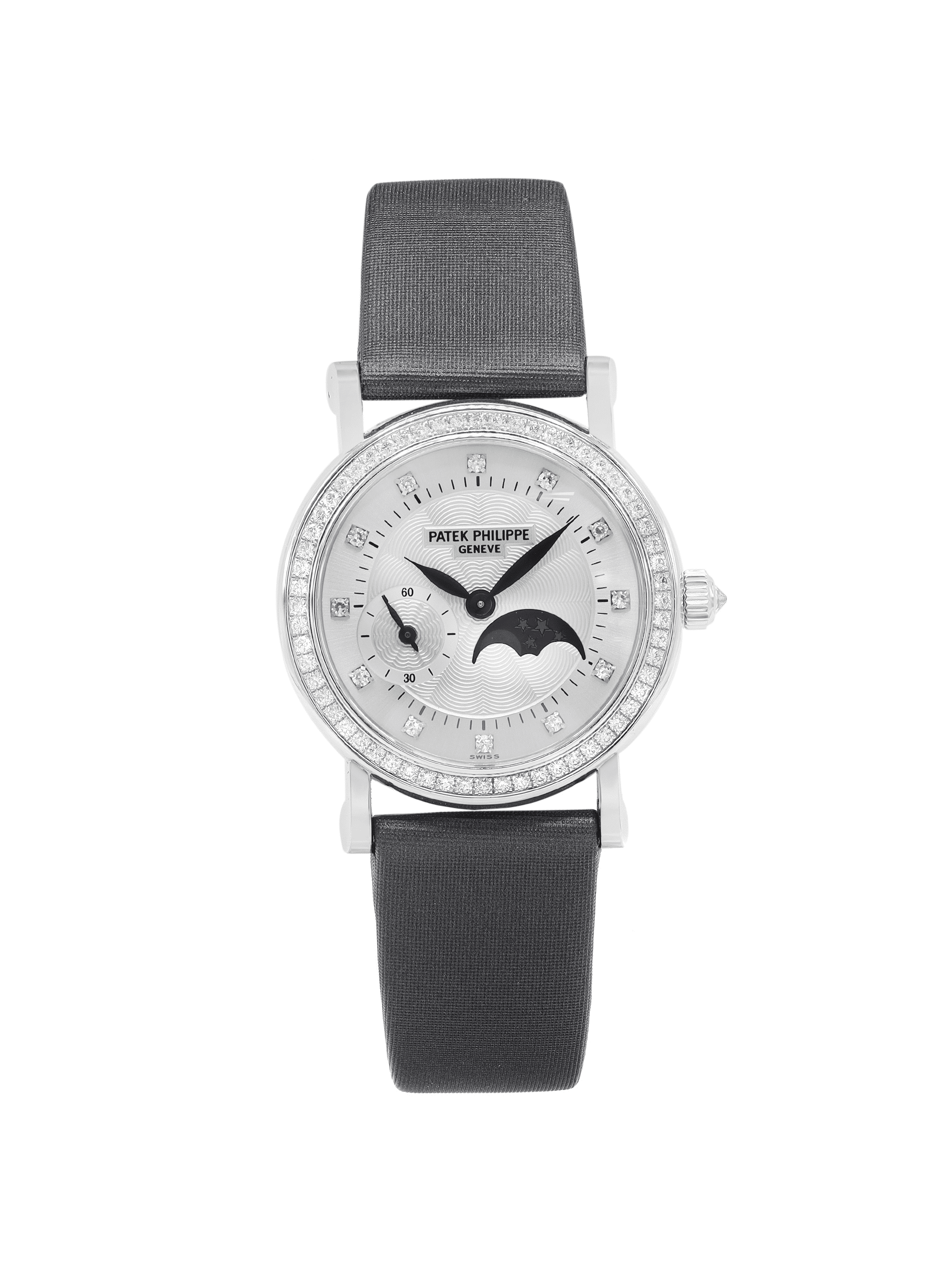Patek Philippe Calatrava 29mm 18k Gold Silver Dial Diamond Ladies Watch 4858g