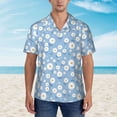 thumbnail image 4 of Balery Daisies Flowers Print Men's Hawaiian Shirts Short Sleeve Beach Shirt Relaxed Fit Vacation Button Down Shirts-X-Large, 4 of 9