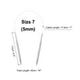 thumbnail image 2 of Uxcell Size US 8 Knitting Needles Circular Needle 16 inch Round Metal Stainless Steel Needle for Handmade Projects DIY Knitting, 2 of 6