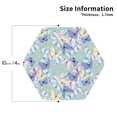 thumbnail image 2 of Honeii Colorful Butterfly print Leather Coaster Set of 4, ideal for safeguarding your furniture from drinks spills and effortless cleanup-Hexagon, 2 of 6